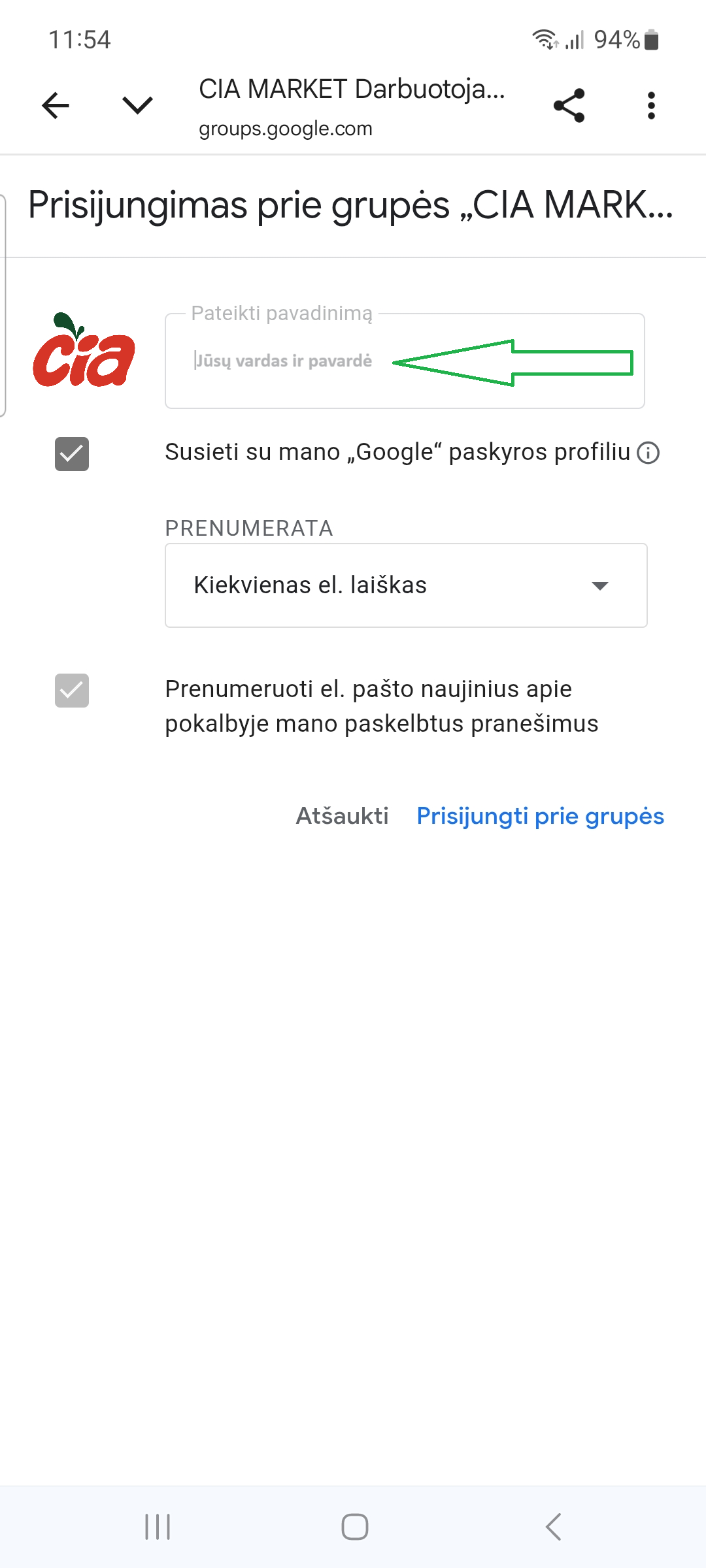 CIA MARKET programeles instrukcijos paveikslelis